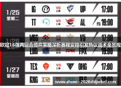欧冠16强两回合博弈策略深析赛程安排引发热议战术全景观